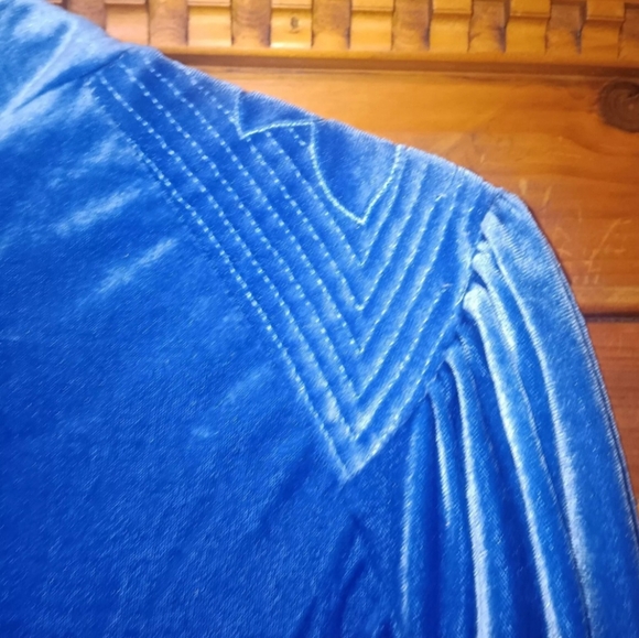 Vintage It's A Charm 70s Maxi Womens Velvet Ruffle Neck Robe/HouseCoat Size M - Picture 10 of 16